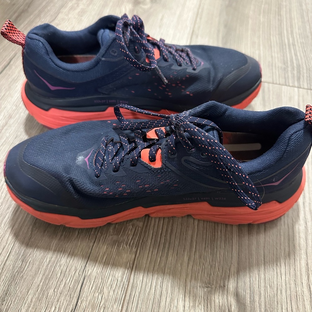 Hoka Blue Sneakers with Pink Highlights - Picture 5 of 7
